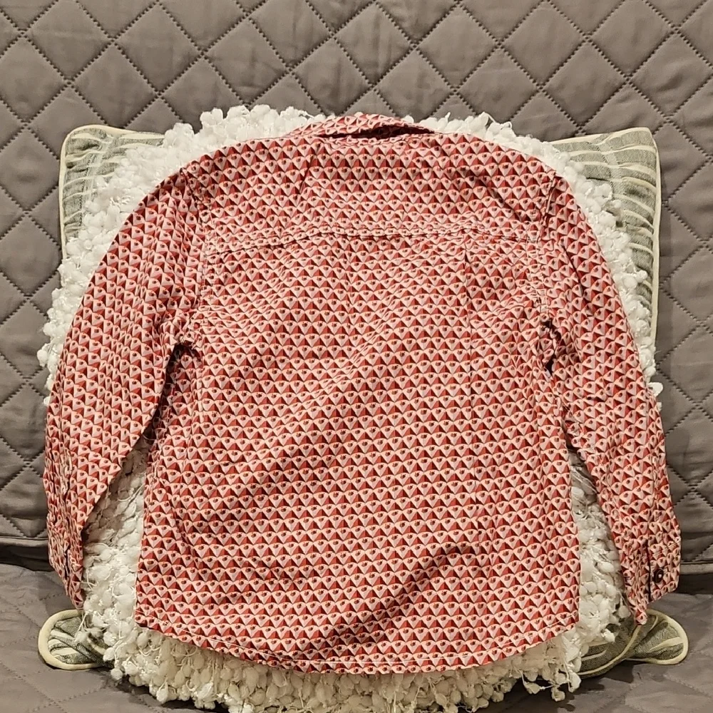 Next Boys Red and White Patterned Button Down Shirt